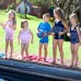 Costum inot copii cu sistem de flotabilitate ajustabil blue stripe 